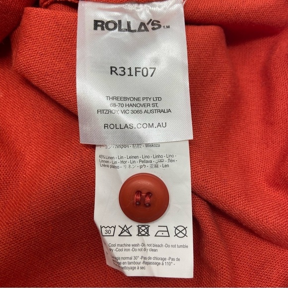 Rolla's Dallas Linen Vest Blood Orange REVOLVE-NORDSTROM-FREE PEOPLE Sold Out - Picture 2 of 11